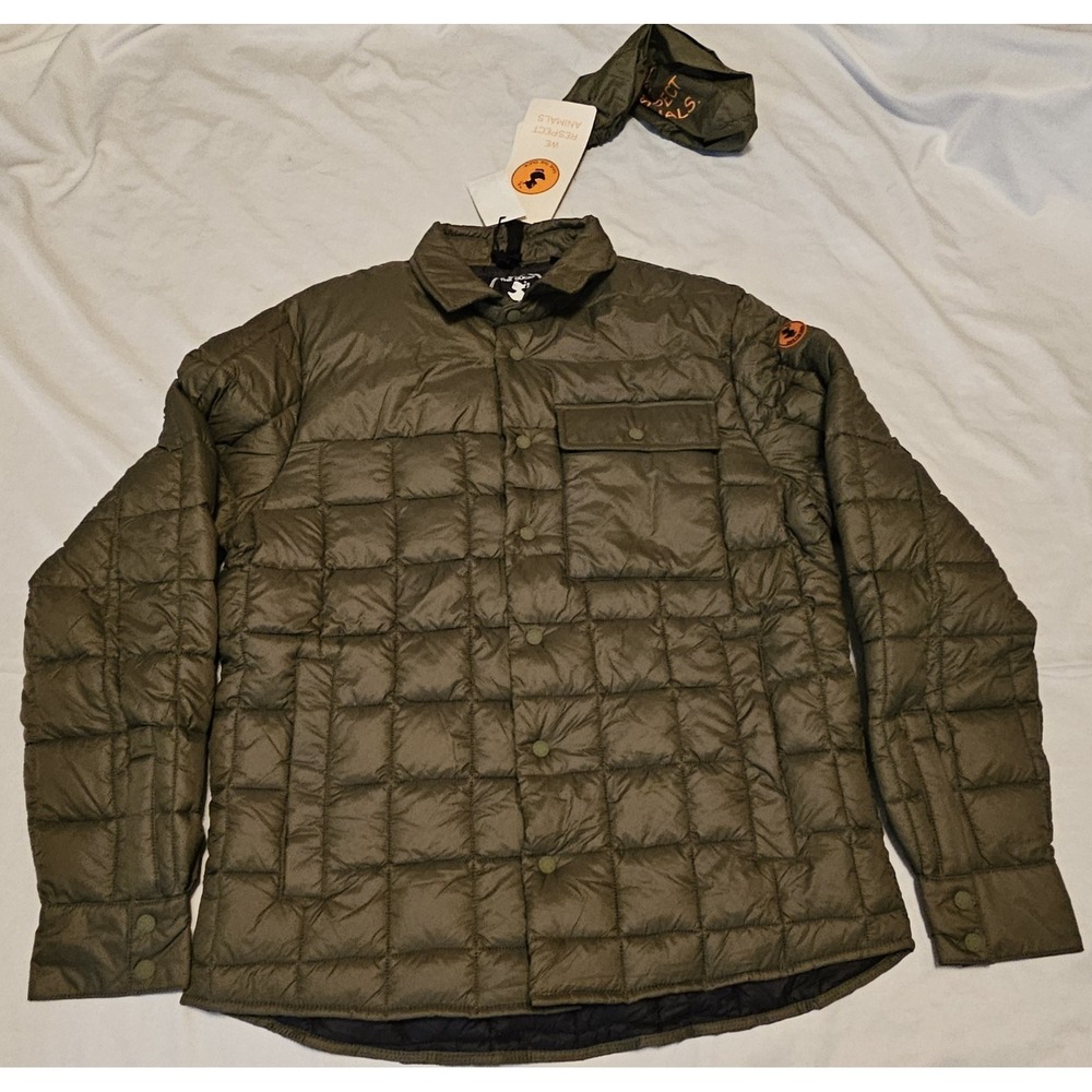 NWT Save The Duck Men's Titan Puffer Jacket Olive 100% Animal Free Eco Friendly
